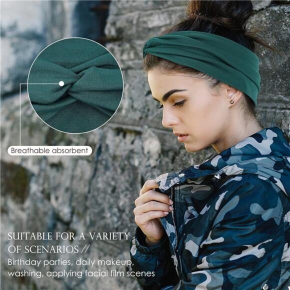 12 Pack Womens Stretchy Headbands Soft Knotted Sports Hairbands Yoga Workout Dai - Picture 4 of 7